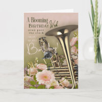 Carte d'anniversaire tardive pour joueur d'instrum
