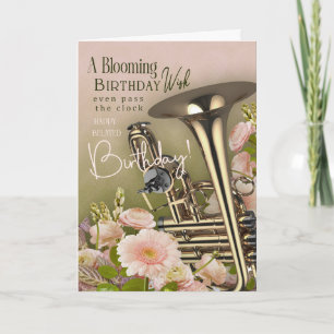 Carte d'anniversaire tardive pour joueur d'instrum