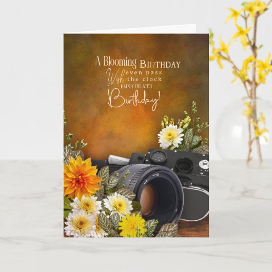 Carte d'anniversaire tardive sur le thème de la ph (Fleur jaune)