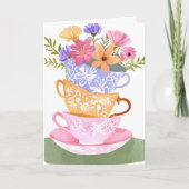 CARTE D'ANNIVERSAIRE TASSE À THÉ (Devant)