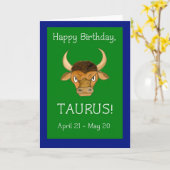 Carte d'anniversaire 'Taurus' (Fleur jaune)