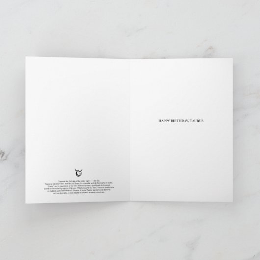 Carte d'anniversaire Taurus (Intérieur)