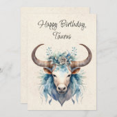 Carte d'anniversaire Taurus Bull Zodiac (Devant / Derrière)