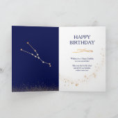 Carte d'anniversaire Taurus Zodiac Navy & Gold Mon (Intérieur)