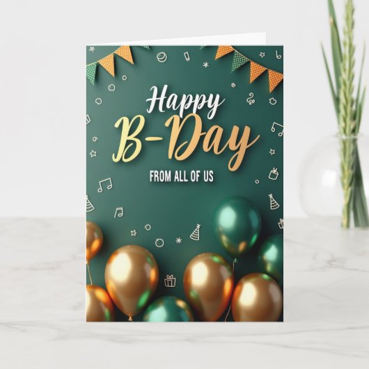 Carte d'anniversaire Teal Celebration (Devant)