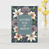 Carte d'anniversaire Teal Growth (Fleur jaune)