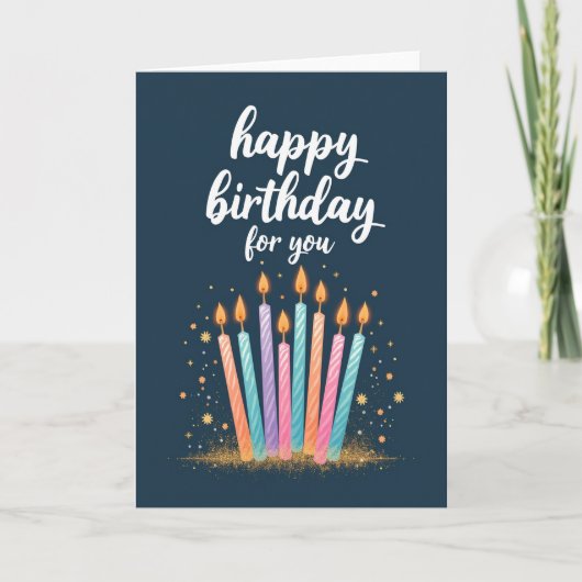 Carte d'anniversaire Teal Star (Devant)