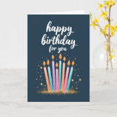 Carte d'anniversaire Teal Star (Fleur jaune)