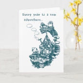 Carte d'anniversaire - temps de déjeuner (Fleur jaune)