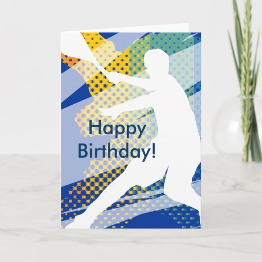 Carte d'anniversaire Tennis pour hommes et garçons (Devant)