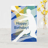 Carte d'anniversaire Tennis pour hommes et garçons (Fleur jaune)