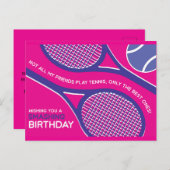 Carte d'anniversaire 🎾 💜 tennis rose violet (Devant / Derrière)