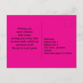 Carte d'anniversaire 🎾 💜 tennis rose violet (Dos)