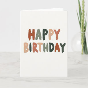 Carte d'anniversaire terreuse peinte