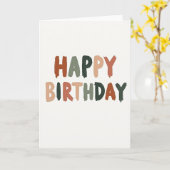 Carte d'anniversaire terreuse peinte (Fleur jaune)