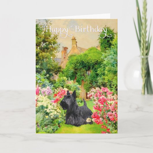 Carte d'anniversaire Terrier Écossais (Devant)