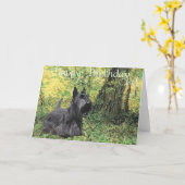 Carte d'anniversaire Terrier Écossais (Fleur jaune)