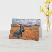 Carte d'anniversaire Terrier Écossais (Fleur jaune)