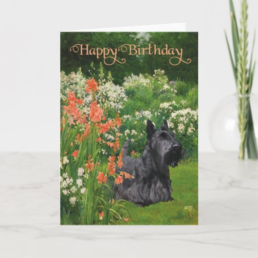 Carte d'anniversaire Terrier Écossais (Devant)