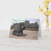 Carte d'anniversaire Terrier Écossais (Fleur jaune)