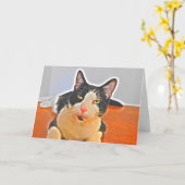 Carte d'anniversaire Testy Tuxedo (Fleur jaune)