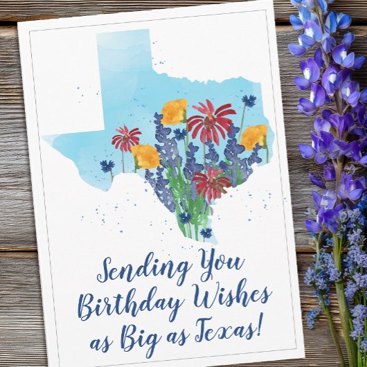 Carte d'anniversaire Texas Wildflowers