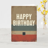 Carte d'anniversaire texturée rétro grunge (Fleur jaune)
