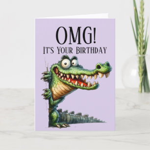 Carte d'anniversaire thème crocodile drôle