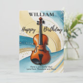 Carte d'anniversaire thème musical avec tourbillon (Debout devant)