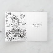 Carte d'anniversaire thème sirène rose (Intérieur)