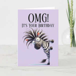Carte d'anniversaire thème zèbre drôle