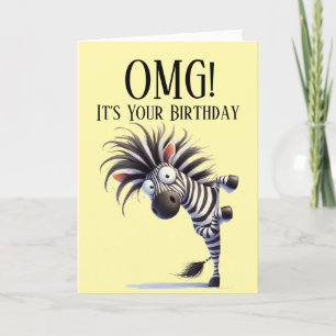 Carte d'anniversaire thème zèbre drôle