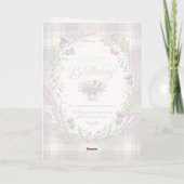 Carte d'anniversaire Thistle Tartan Violet (Dos)