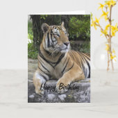 Carte d'anniversaire Tiger Blank (Fleur jaune)