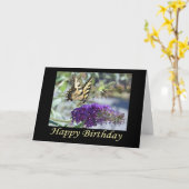 Carte d'anniversaire Tiger Swallowtail Button (Fleur jaune)