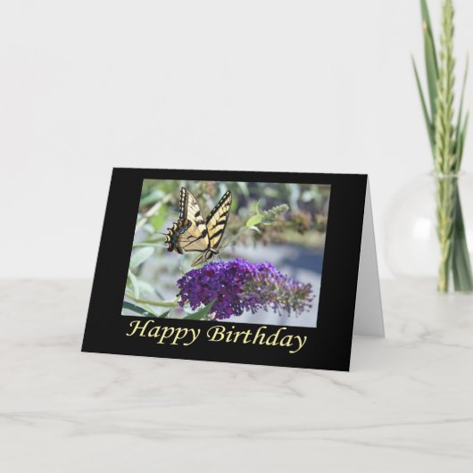 Carte d'anniversaire Tiger Swallowtail Button (Devant)