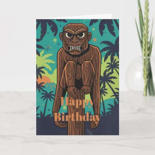 Carte d'anniversaire Tiki Monkey (Devant)