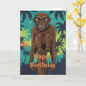 Carte d'anniversaire Tiki Monkey (Fleur jaune)