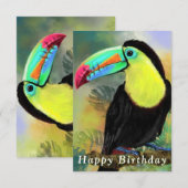 Carte d'anniversaire Toco Toucan Exotic (Devant / Derrière)