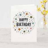 Carte d'anniversaire Tons Terreux (Fleur jaune)