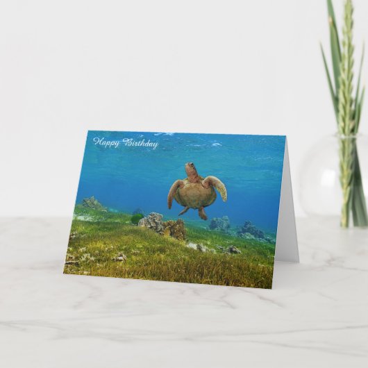 Carte d'anniversaire Tortue de mer (Devant)