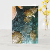 Carte d'anniversaire «Tortues qui nagent» (Fleur jaune)