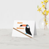 Carte d'anniversaire Toucan (Fleur jaune)