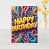 Carte d'anniversaire Tourbillon Vibrant (Fleur jaune)