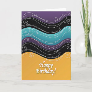 Carte d'anniversaire Tourbillon Violet