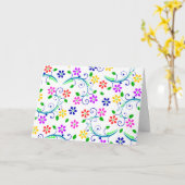 Carte d'anniversaire Tourbillonnant florale brilla (Fleur jaune)