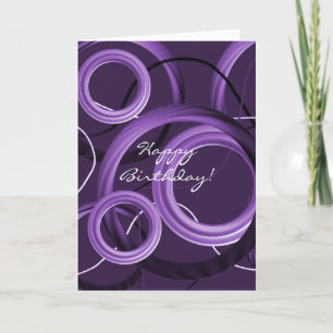 Carte d'anniversaire Tourbillons Violets Modernes