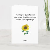 Carte d'anniversaire Tournesol (Dos)
