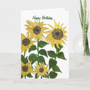 Carte d'anniversaire Tournesol