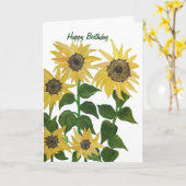 Carte d'anniversaire Tournesol (Fleur jaune)